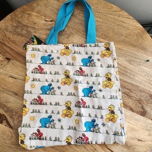 Sesame Street Big Bird, Elmo, Cookie Monster Garden Canvas Tote Bag